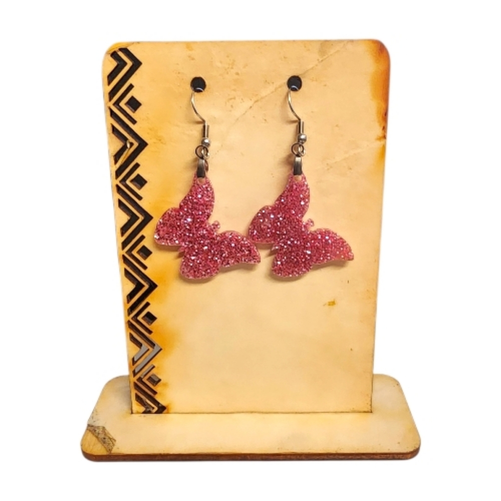 Pink Flutter Acrylic Drop Earrings